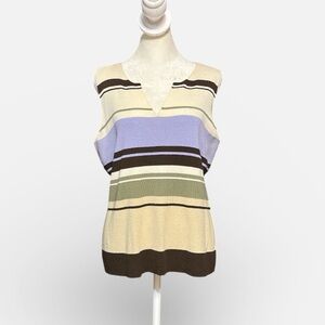 Emma James Sleeveless V-neck Sweater Tank Size Large
